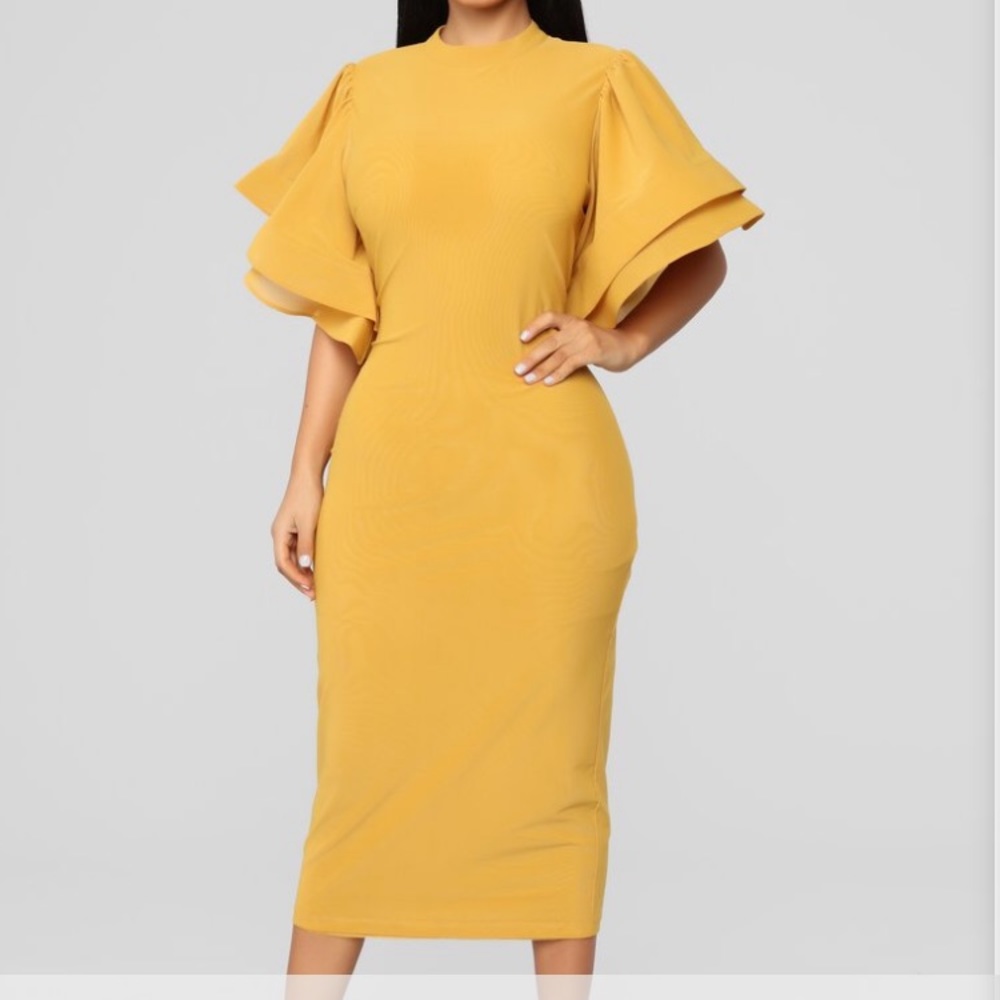 Fashion nova NO DRAMA RUFFLE DRESS